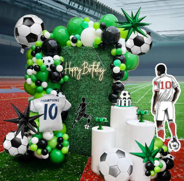 World Cup Event Decor with Soccer Ball Balloons World Cup Event Decor with Soccer Ball Balloons
